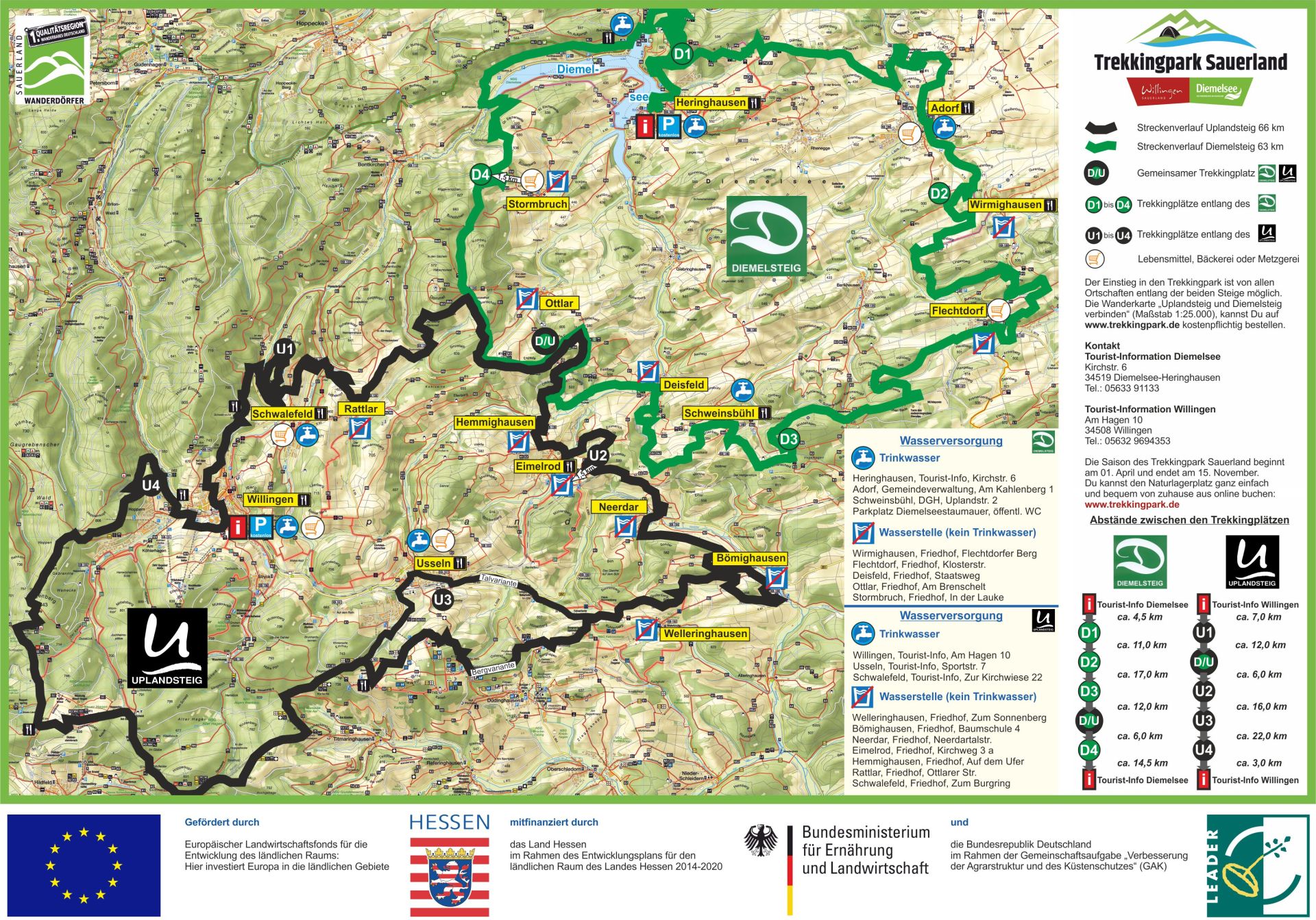 Trekkingplätze im Sauerland am Diemelsteig / Uplandsteig